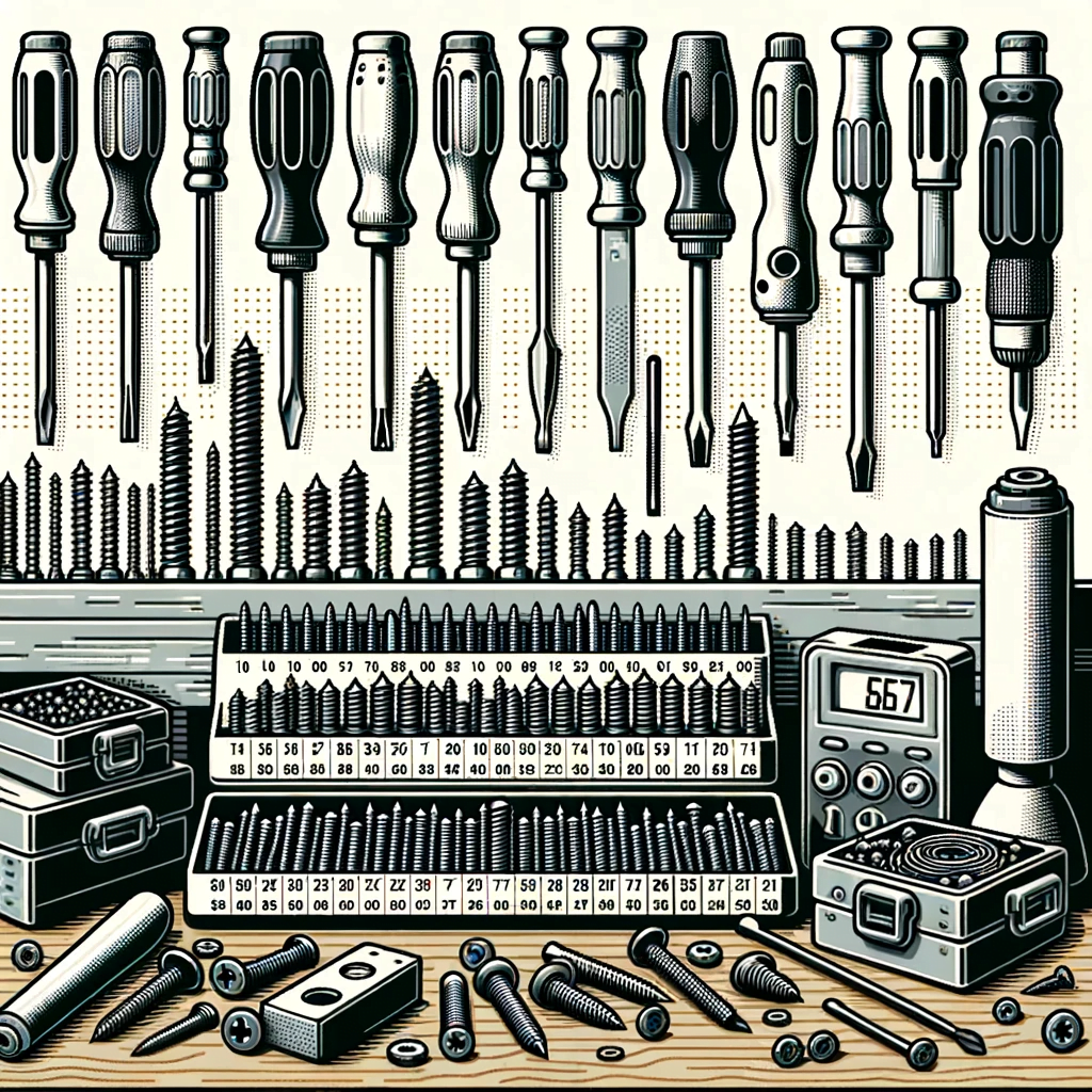 Vector Image of Screws and Screwdrivers