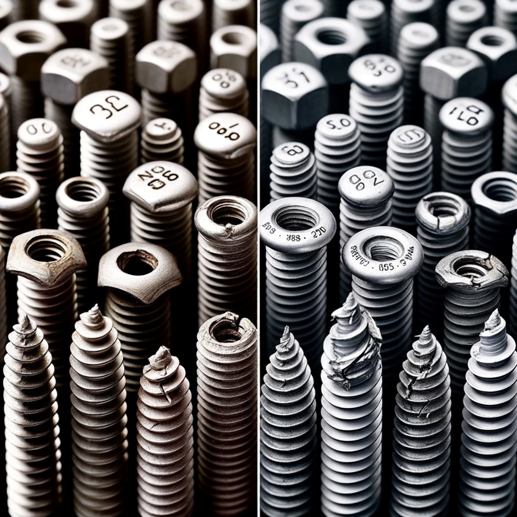 Zoomed Image of Normal vs Stripped Screws